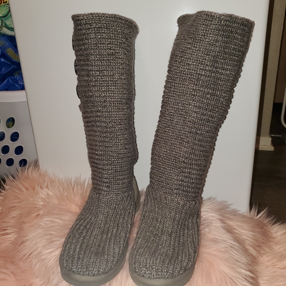 Grey UGG Classic Cardi II Boots - Picture 2 of 8